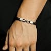 To My Man - Personalized Custom Name Woven Leather Bracelet, Dual Name Infinity Bracelet for Man (Black) #1