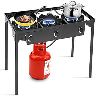 Goplus Outdoor Stove Portable Propane Gas Cooker Iron Cast Patio Burner w/Detachable Legs
