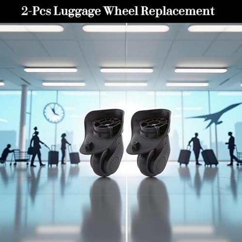 Dioche Luggage Wheels Replacement Travel Suitcase Caster Wheels, Black Plastic Suitcase Luggage Swivel Caster Wheels Replacement Left and Right Wheels(2Pcs), Wholesale Business2