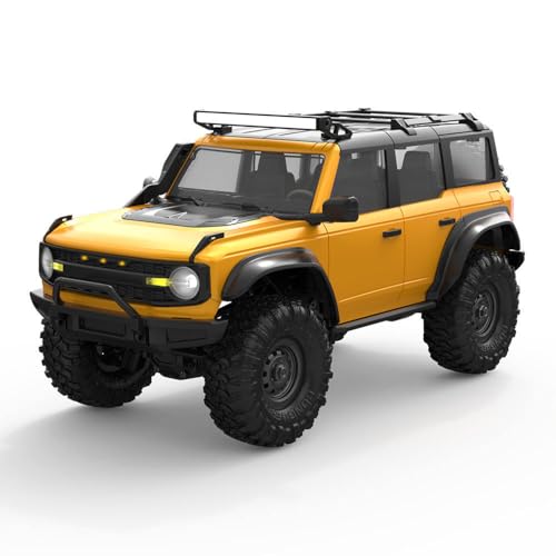 Image of RC Cars Remote Control Truck RC Rock Crawler 1:16 2.4G 4WD RTR All Terrain Hobby Off Road Truck Racing Vehicle Hobby Grade Model Yellow Vehicle with LED Lights
