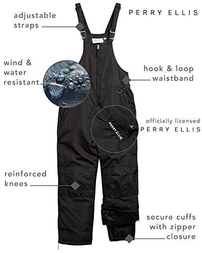 Perry Ellis Women's Snow Bib - Insulated Waterproof Snow Pants Ski/Snowboard Overalls (M-3Xl), Size 2X, Black #TOP1