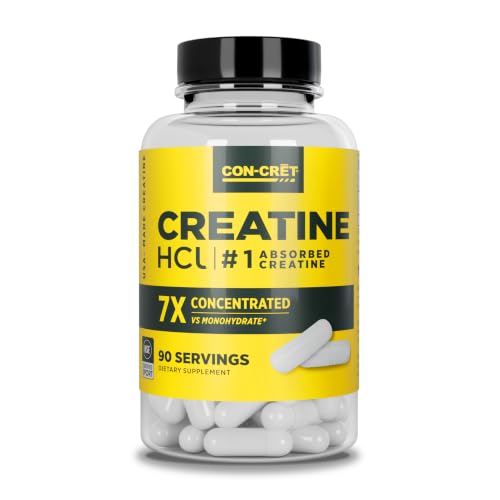 CON-CRET Creatine HCl Capsules for Women and Men 90 Count