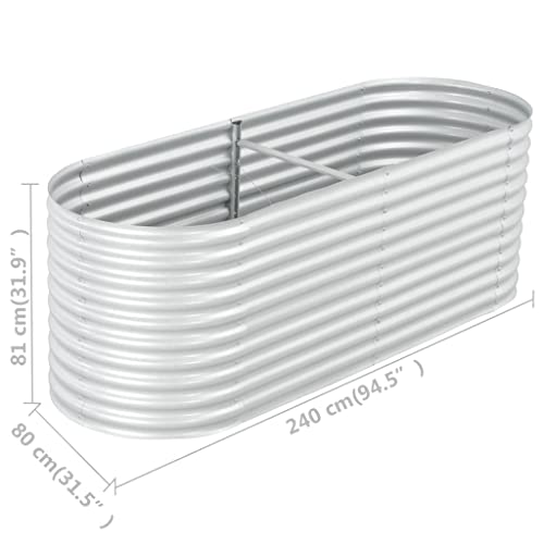 Foto von vidaXL Hochbeet Stahl Silbern 240x80x81 cm Gemüsebeet Pflanzbeet Pflanzkasten