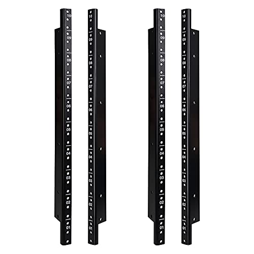 Sound Town 4-Pack 10U Steel Rack Rails, With Black Powder Coated Finish And Screws (St-Rr-10Ux2) #TOP12