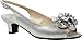 Produktbild J. Renee Women's Leonelle Low Heel Open Toe Slingback,Silver Satin,US 5.5 M