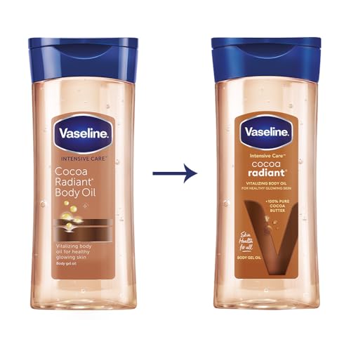 Image of Vaseline Intensive Care Cocoa Radiant Body Oil | With Cocoa Butter | Non-Greasy Formula for Dry Skin | 200 ML