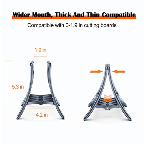 Cutting Board Holder, Xuenair Cutting Board Rack Chopping Board Holder, Auto Width Adjustable Cutting Board Holder Stand For Countertop Counter Kitchen Cabinet Xuenair Pot Lid Holders (Gray) #TOP2