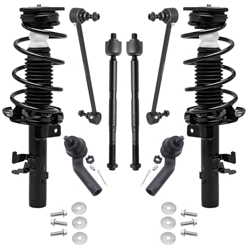 Image of Detroit Axle - Front Struts & Coil Springs Sway Bar Links Outer Inner Tie Rods Replacement for 2013-2018 Ford Focus Electric S SE Titanium - 8pc Set