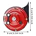 CAREONLINE Red 2Pcs 300DB Super Loud Car Horns 12V Waterproof Air Horns Replacement Kit Car Air Electric Snail Double Horn Universal for Most Cars Motorcycles Trucks Trains Bikes Boats