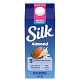 Silk Almond Milk, Unsweet Vanilla, Dairy Free, Gluten Free, Seriously Creamy Vegan Milk with 50% More Calcium than Dairy Milk, 64 FL OZ Half Gallon