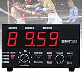 Box-Intervalltimer mit großem Bildschirm, professioneller Fitnesstimer, einstellbare Lautstärke/Trainingszeit/Wiederholungszahlen, Muay-Thai-Trainingstimer für Boxen, Muay Thai, Kampfsport Red