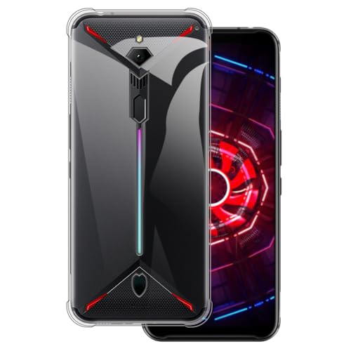 OAGELIM �P�[�X ZTE Nubia Red Magic 3 �Ƃ̌݊������� Case �ϏՌ�TPU�\�t�g�t���L�V�u���W�F���ی�d�b�J�o�[ �σX�N���b�`���~���^���[���x���̑ϗ��� (�N���A)