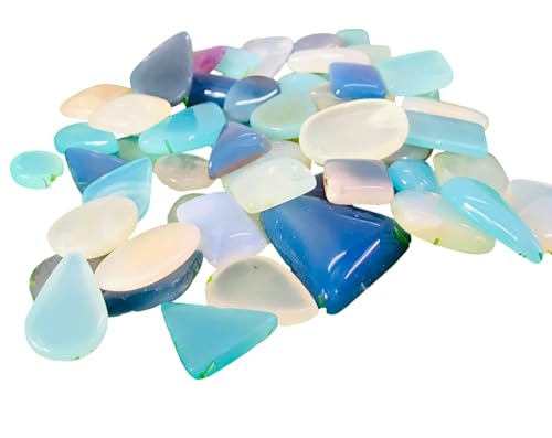 Lot de 10 cabochons en onyx bleu naturel calibrés pour bijoux