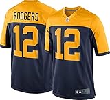 Aaron Rodgers Green Bay Packers NFL Boys Youth 8-20 Navy Alternate On-Field Jersey (Medium)