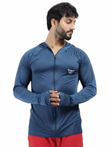 Image of Diamond Fashion Men's Gym Hoodie Jacket | Lightweight Stretchable Activewear for Workout, Running & Fitness | Quick Dry Full Zip Sports Hoodie for Men