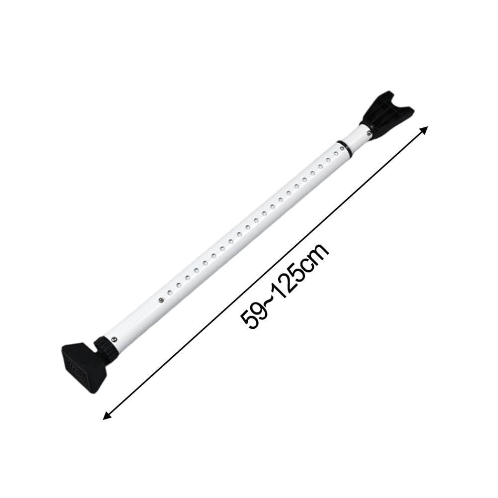 Barre de sécurité réglable pour porte d'entrée lourde en fer 59 125 cm pour portes coulissantes et poignées de sécurité pour maison et bureau Blanc