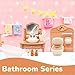 Dollhouse Furniture Set, 38 Pcs Miniature Doll House Accessories with Dogs and Cat ，Kitchen Bedroom Living Room Bathroom Furniture, Toy for Kids Ages 3+ Boys Girls, Great Gift Idea