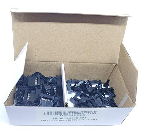Connectors Pro Pc Accessories 25-Pack 2X4 8 Pins 2.54Mm 0.1" Ptich Dual Rows Idc Socket For Flat Ribbon Cable, 8P Fc Connector #TOP2