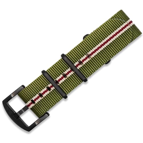 Image of BluShark - Original Collection Military-Style Waterproof Watch Strap, Fits All Timepiece Brands, Durable Nylon Wristwatch Accessories with Stainless Steel Buckle - 18mm, 20mm, 22mm & 24mm Watch Bands