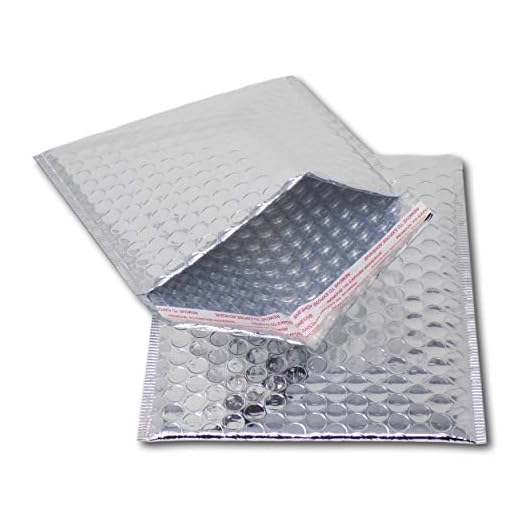 EPOSGEAR 10 silverglänsande bubbelvadderat bubbelfodral i metallisk folie – perfekt för marknadsföring, kampanjer eller och alternativ till presentförpackning (CD – 165 mm x 165 mm)
