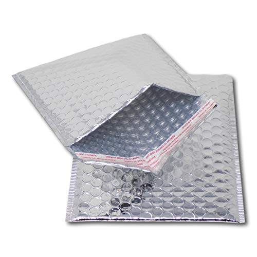 EPOSGEAR 10 sobres de papel de aluminio metálico brillante con burbujas acolchados, perfectos para marketing, promociones o alternativa al envoltorio de regalo (CD: 165 mm x 165 mm)