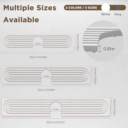 IMGROSE Faucet Mat for Kitchen Sink, Diatomite Stone Drying Sink Protectors, Bathroom Faucet Splash Guard, Quick Dry Water Absorbing, Non-Slip Stone Tray for Kitchen Counter, White, 23.6" x 3.9" by imgrose - Used condition - Image 8