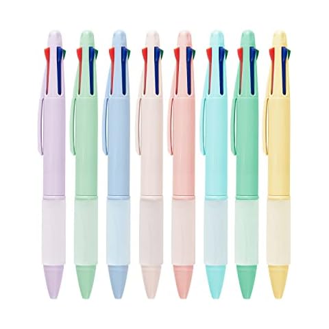 Aisibeiger Multicolor Ball Point Pens 4-in-1 Colored Pens (8 pack) Cover
