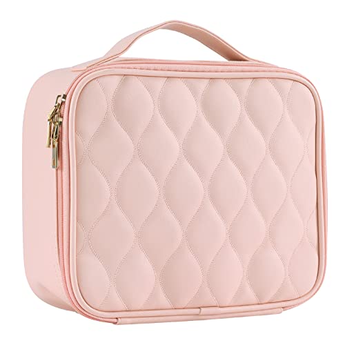 Joligrace Makeup Bag Cosmetic Case Vanity Travel Beauty Box Make Up Train Case Hairdressing Tools Organiser with Adjustable Compartment