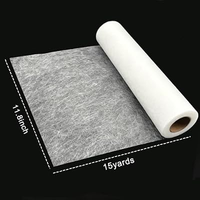 QIDIWIN Double Sided Interfacing Fusible, Iron-On Non-Woven Fusible Interfacing | Strong Durable Bond, No-Sew Solution for Sewing & DIY Crafts | Lightweight Polyamide Web (White 11.8x15yd)