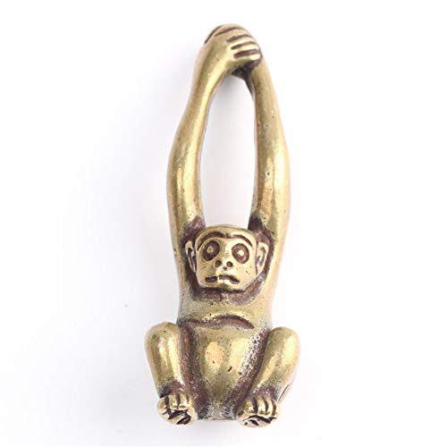 Lot de 2 Porte-clés Singe en Laiton - Porte-clés en métal - Porte-clés de Voiture ou de Sac - Cadeau d'anniversaire (Singe) Cover