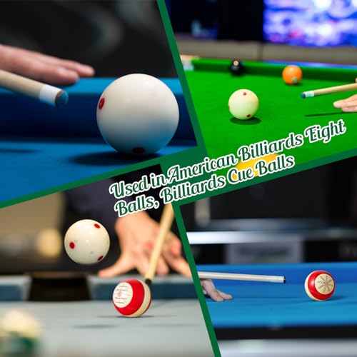 Foilswirl 2 Pcs Billiards Cue Ball 2-1/4" Pool Cue Practice Training Artifact with Three Finger Billiard Gloves 2 Ball Bag 6 Pool Table Marker Dots for Billiard Table Accessory - Image 6