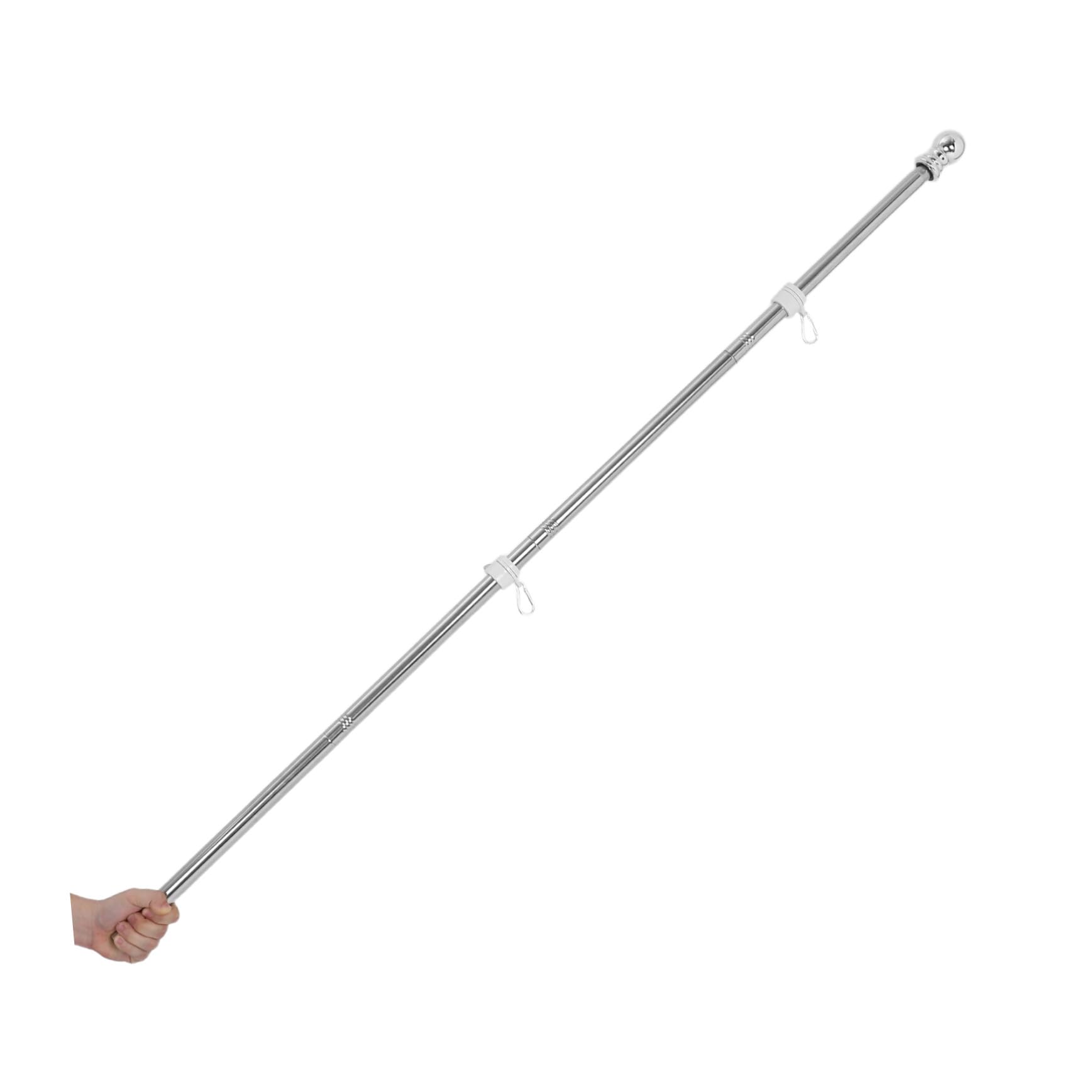 DOITOOL Palo de Bandera Soporte para Montaje en Pared de 1.5 Metros de Acero Inoxidable Varios Estilos Resistente la Corrosión, Tres Secciones Varios Estilos Adecuado para Jardines y Decoración