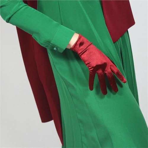Gants en satin extensible bordeaux foncé extra longs de 60 cm