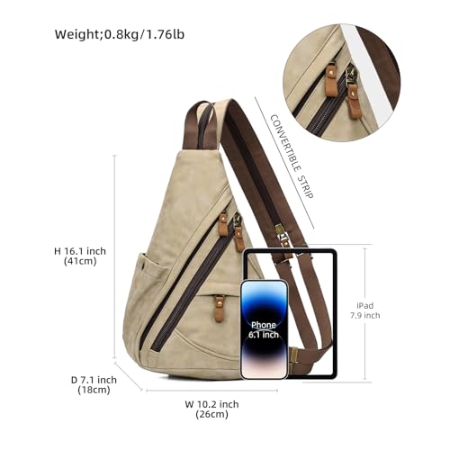 Image of KL928 PU Leather Sling Bag - Small Crossbody Backpack Shoulder Casual Daypack Rucksack for Men Women