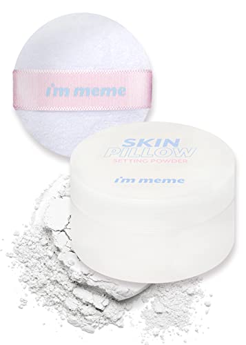I'm Meme Setting Powder - Skin Pillow | Poreless, Translucent, No Sebum, Finishing Powder, Gifts For Girls, Flawless, Matte Finish, Skin-Smoothing Effects, For All Skin Types | Maintaining The Oil Balance | With A Pillowy Puff | K-Beauty #TOP21
