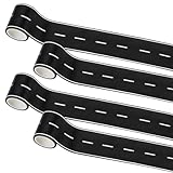 HOBBIESAY 65.62FT Schwarze Straßen PlayTape für Autos Rollen Lange Rennstrecke Tape Haftet auf Ebenen Flächen für Rennparty Dekoration und DIY Basteln Kranz Party