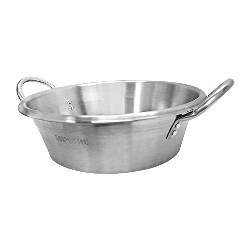 Stainless Steel 16 Inch x 5-1/2 Inch Outdoor Cooking Flate Surface Carnitas Cazo Pot Pan