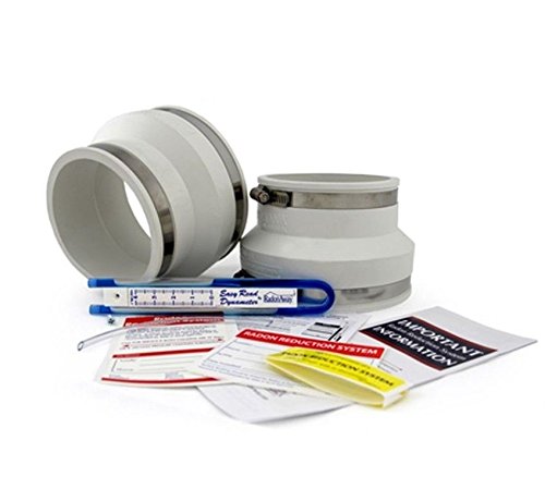 Radon Fan Installation Kit (Rubber couplings, manometer and system labels) (4x6, White)