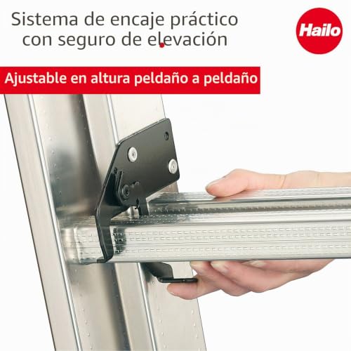 Miniatura 4 de Hailo 7209-007 - Escalera Aluminio 2 Tramos Corredera Profistep Duo 2x9 Peldaños