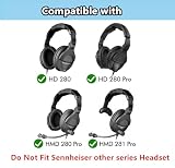 TaiZiChangQin HD 280 Pro nauszniki zastępcze do słuchawek Sennheiser HD280 Pro / HD280 / HMD280 Pro / HMD281 ulepszone materiałowe nauszniki | czarne