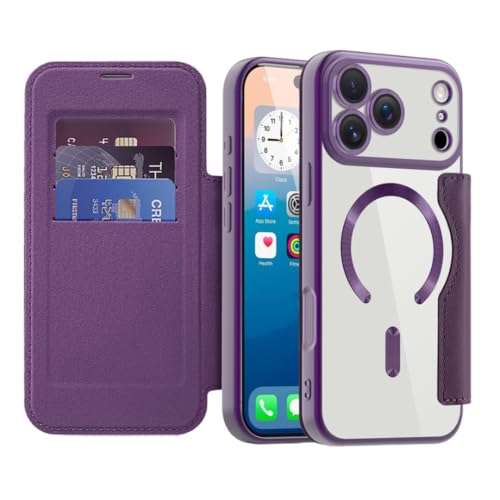Coque cuir iPhone 15 violette magnétique fini plaqué fini les écrans brisés