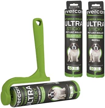 Evercare Ultra Sticky Pet Mega Lint Roller Value Pack with Lint Roller and 2 Refill Rolls, 50 Sheets Each Pet Mega Lint Roller + 2 Refills Roller w/ 2 Refills (125 Sheet Count) - Image 1 of 8