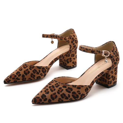 Elegant Womens Low Chunky Heel Mary Jane Pumps