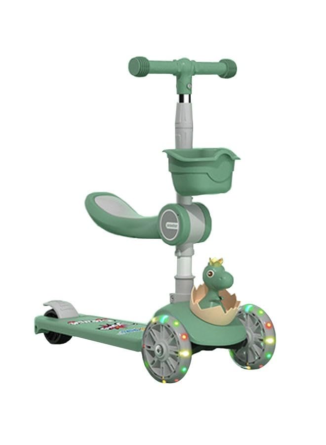 Kids 3-in-1 Foldable Kick Scooter, LED Wheels, Slideable, Rideable Push Handle