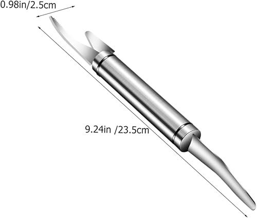 Miniatura 2 de Hemoton 3 cuchillos de pescado de camarón de acero inoxidable para camarones, herramienta peladora multifunción, removedor de escamador de pescado