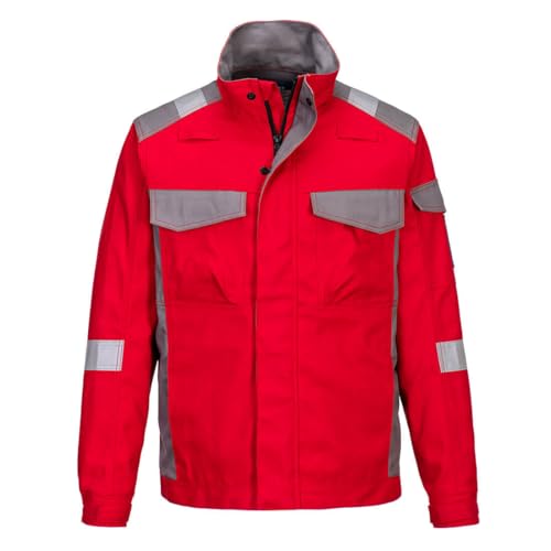 Image of Portwest Mens Two Tone Bizflame Ultra Jacket (XL) (Red)