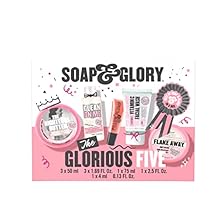 Soap & Glory The Glorious Five Gift Set - Righteous Butter Body Butter, Clean On Me Shower Gel, Flake Away Body Scrub, Vitamin C Face Wash, Pillow Plumping Lip Gloss - Holiday Gift Sets