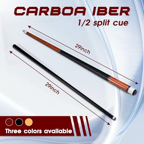 Taco de billar de fibra de carbono HMQQ 58 pulgadas, 2 piezas miniatura 4