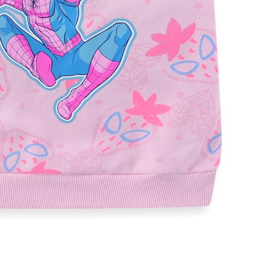 Image of Marvel Spider-Man Girls French Terry Short Sleeve T-Shirt and Shorts Set for Big Kids