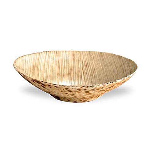 Packnwood 210Bbouscoup - Mini Bamboo Leaf Round Dish - Round Biodegradable Plates - Eco Friendly Round Plates - Sturdy & Durable Wood Style Plates - (2 Oz, 3.1" X 0.79") - (Case Of 1000) #TOP22